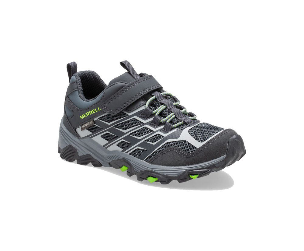 Buty Sportowe Merrell Dziecięce Czarne - Moab Fst Niskie A/C Waterproof - 092847-CAW